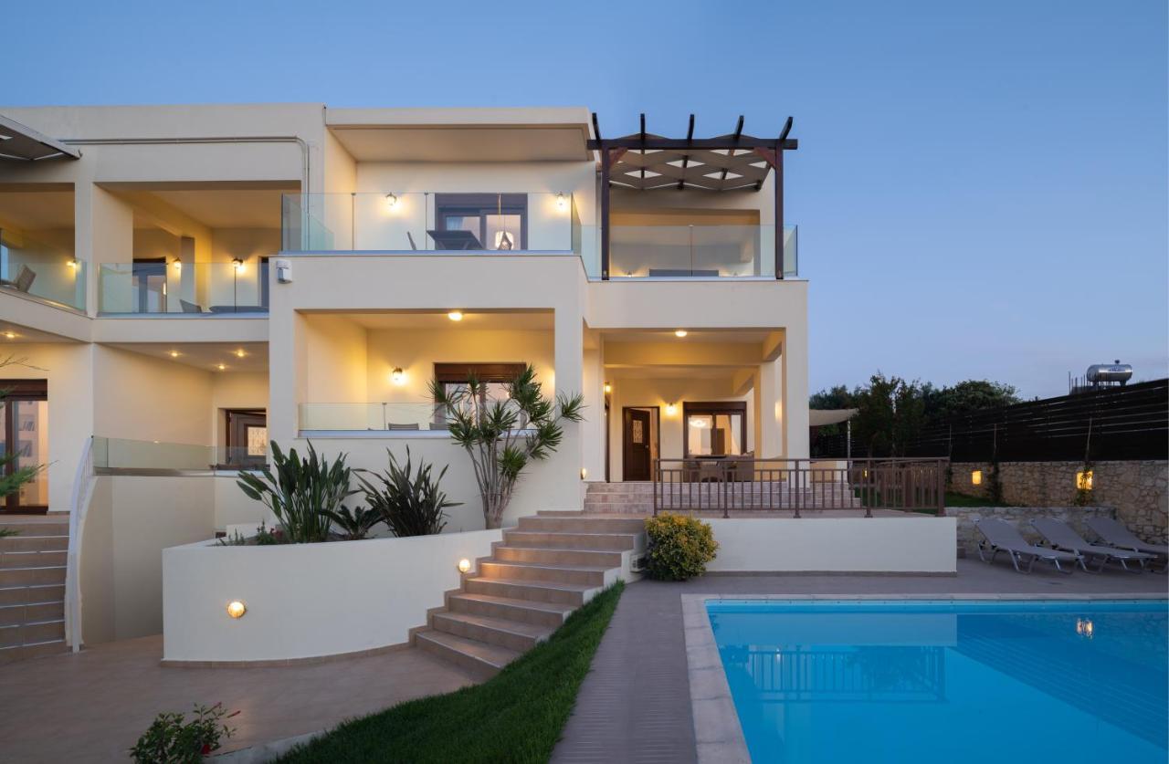 Family Villa Rousa In Rethymno With Pool, Bbq And Kids Area Loutra Exterior foto