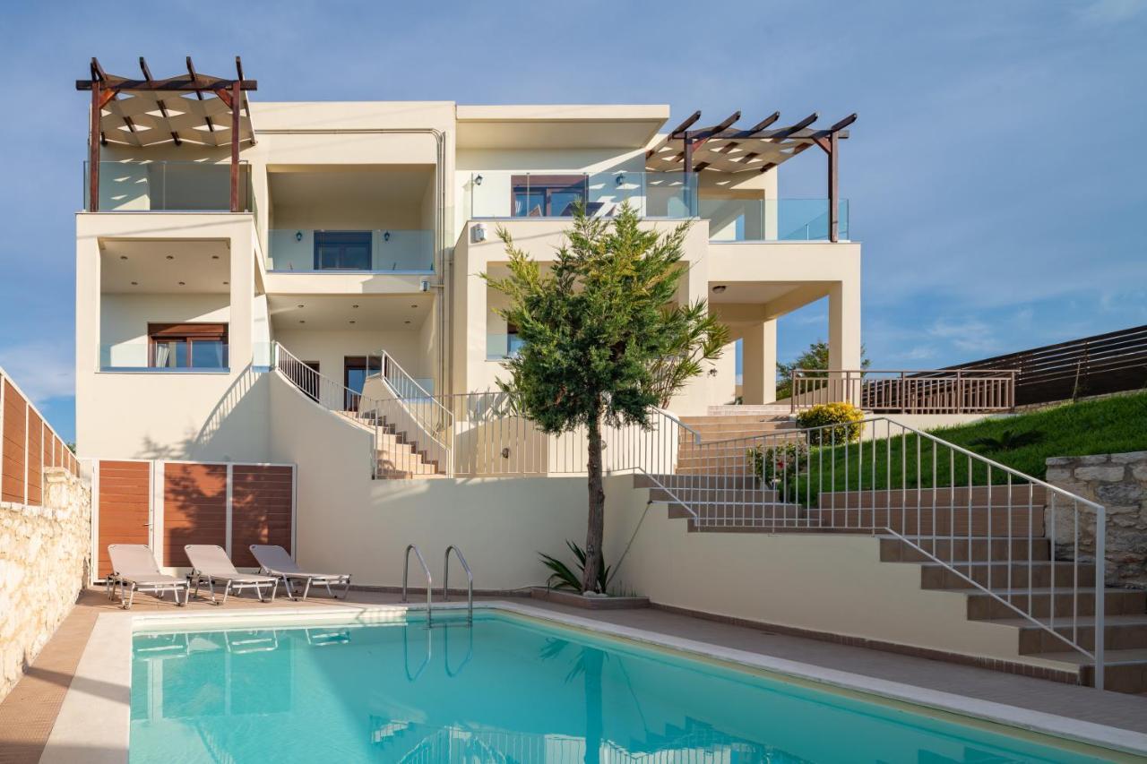 Family Villa Rousa In Rethymno With Pool, Bbq And Kids Area Loutra Exterior foto